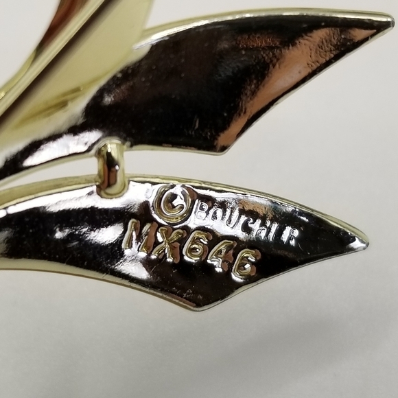 Boucher Vintage Ribbon Bow Rope Pin Brooch Yellow Silver Tone Bow Large MX646 - Picture 2 of 10